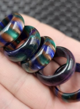 炫彩蜜蜡戒指人造蜜蜡多色戒指