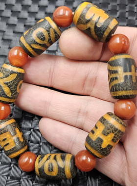 风化玛瑙贵人天珠玉石手链