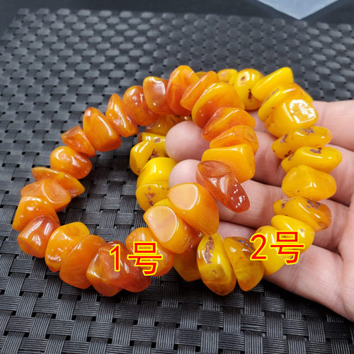 新款精美仿蜜蜡随型手链仿老蜜蜡手链饰品蜜蜡手链随型手链手串