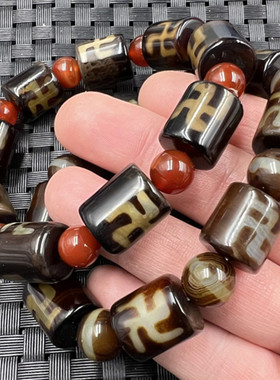 包邮藏式玛瑙万字路路通玉石手链