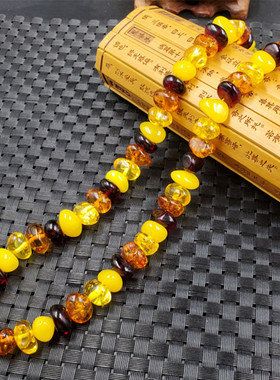 饰品项链仿蜜蜡琥珀随型多