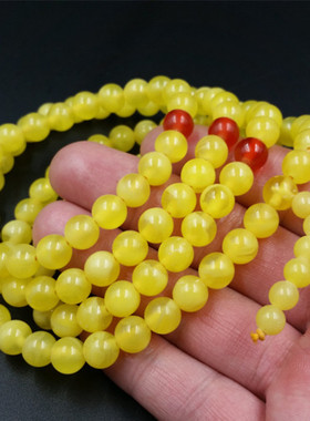 浅黄色仿蜜蜡多圈手链