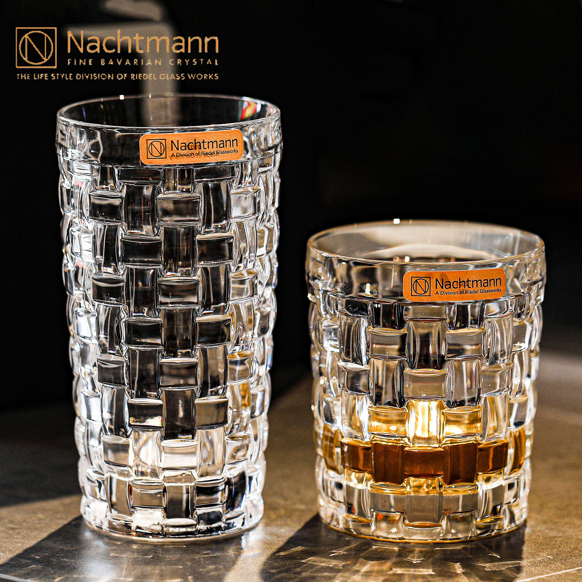 德国 nachtmann水晶玻璃创意威士忌洋酒杯啤酒果汁杯泡茶水杯家用