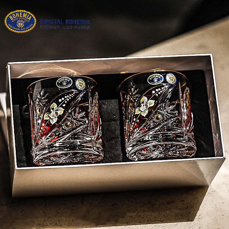 BOHEMIA威士忌洋酒杯礼盒装描金
