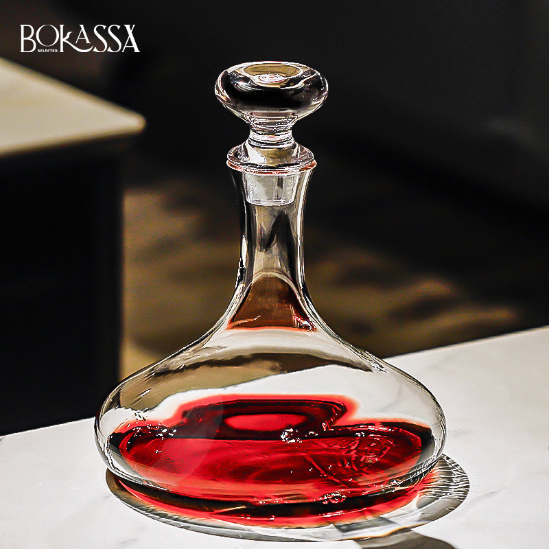水晶玻璃红酒醒酒器家用轻奢高档覆古葡萄酒带盖子分酒壶酒樽酒具