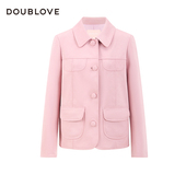 外套一手长DOUBLOVE贝爱2025春季 新款 仿麂皮衬衫 式 甜酷工装 风