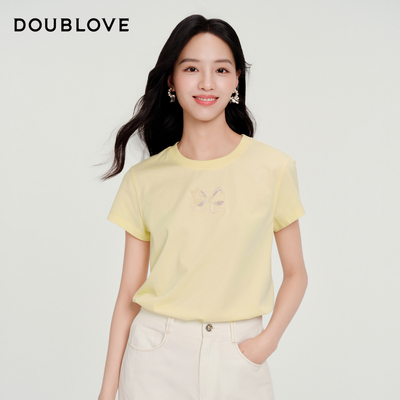【多巴胺玫瑰T】简约刺绣T恤