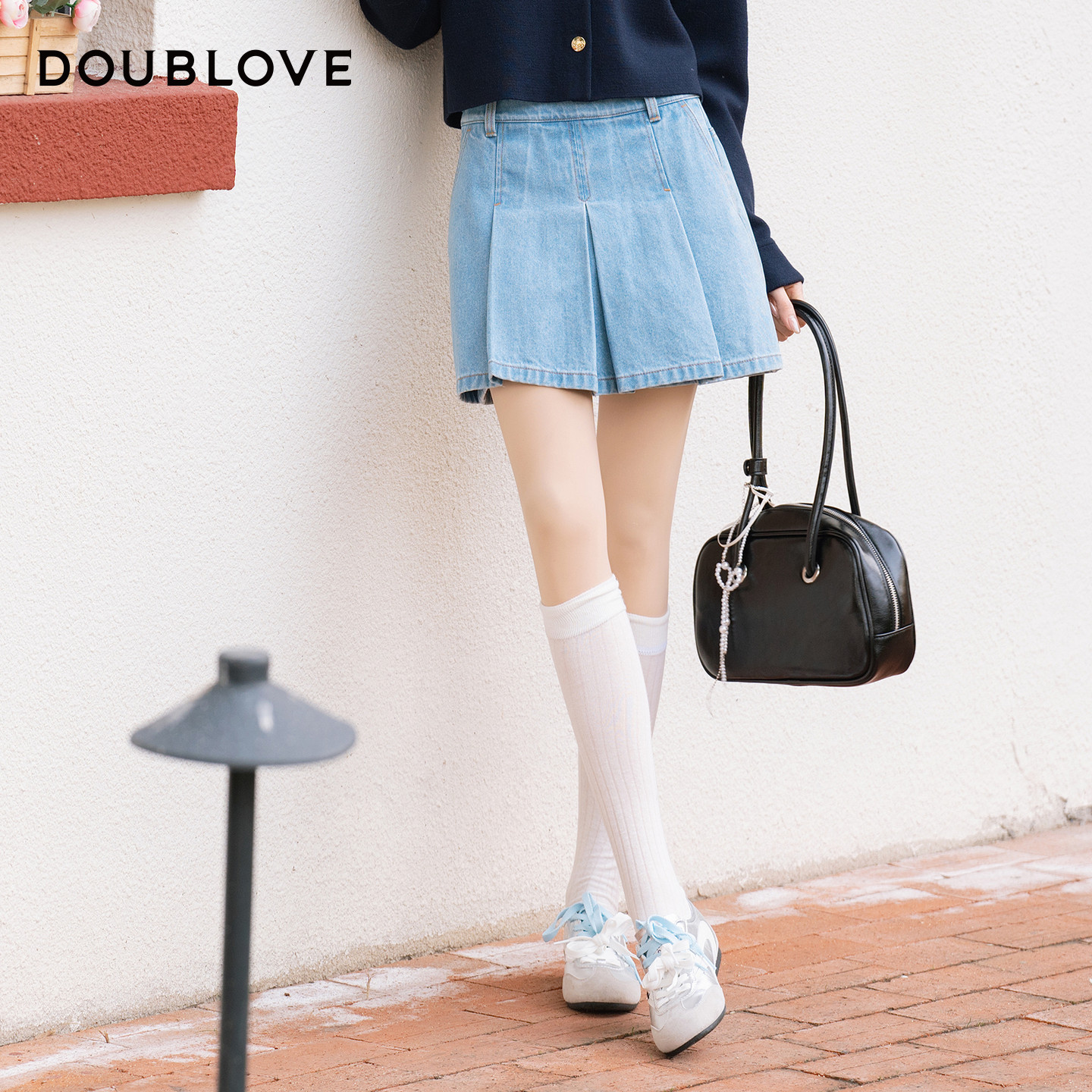 【miu系小A裙】牛仔短裤百褶裙裤DOUBLOVE贝爱2026春季新款,女装/女士精品,牛仔裤,淘宝优惠券,粉丝福利购,淘宝优惠卷