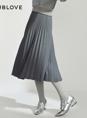 【格雷系百褶裙】简约高腰半身裙甜美DOUBLOVE贝爱2025秋冬新款