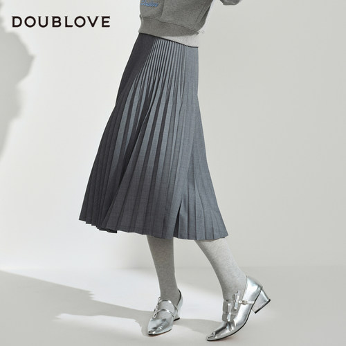 【格雷系穿搭】高腰百褶半身裙