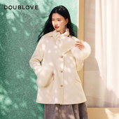 轻暖双面呢甜美斗篷式 大衣外套含羊绒DOUBLOVE贝爱25冬商场同款