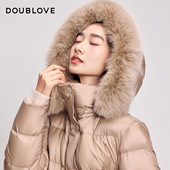 云感羽绒服 一手长连帽狐狸毛白鸭绒DOUBLOVE贝爱25冬新款