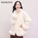 奢感狐狸毛领国风羊毛大衣DOUBLOVE贝爱25冬季 轻暖双面呢 新款