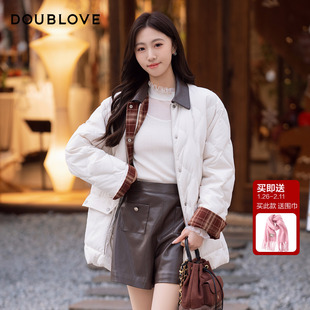 【复古巴恩风】直筒羽绒服外套白鸭绒DOUBLOVE贝爱25冬季新款