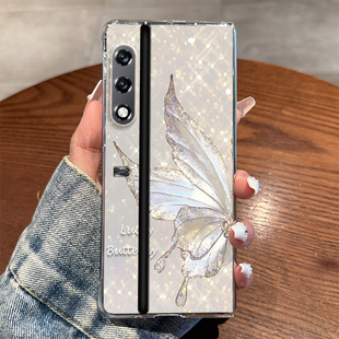 适用于荣耀VPurse手机壳至臻版新款防摔全包简约时尚小众透明仙仙蝴蝶情侣折叠屏防摔保护套超薄网红硬壳