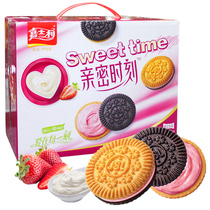 嘉士利亲密时刻夹心饼干600g香草慕斯草莓味办公休闲小零食品小吃