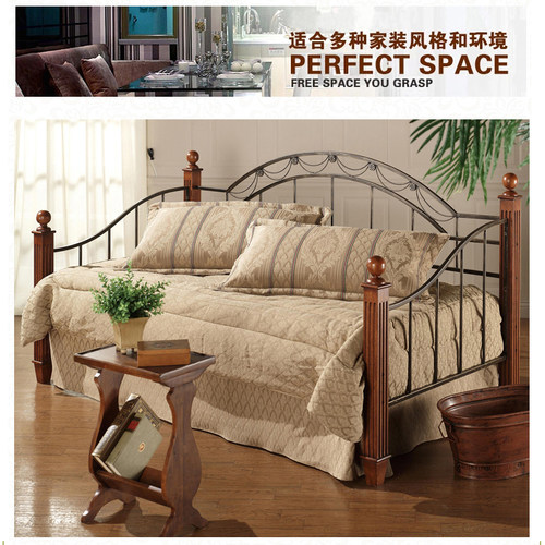 美式乡村风实木双人床