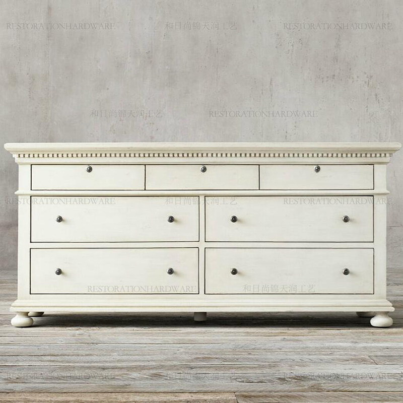 美式乡村实木斗柜 圣詹姆斯七抽屉柜 纯实木家具 欧式矮柜储物柜