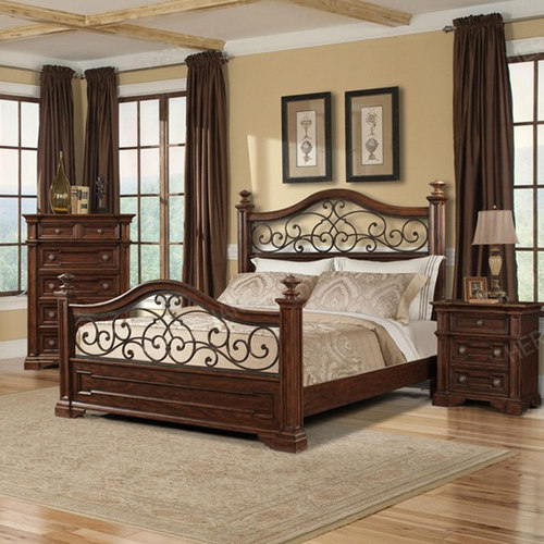 白蜡双人床胡桃木美式乡村