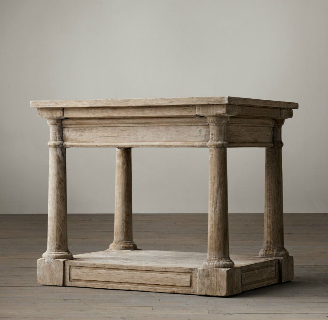 贝特朗边几 法式乡村复古做旧边桌小茶几 美式乡村全实木