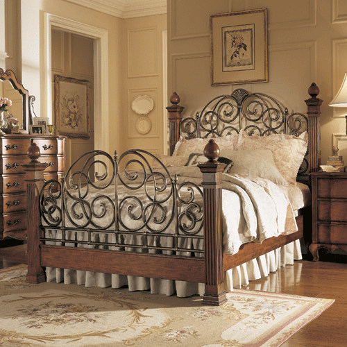 美式乡村实木床双人床