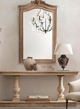 出口美国实木玄关台 圣詹姆斯双栏杆玄关桌  门厅供台欧式家具B13