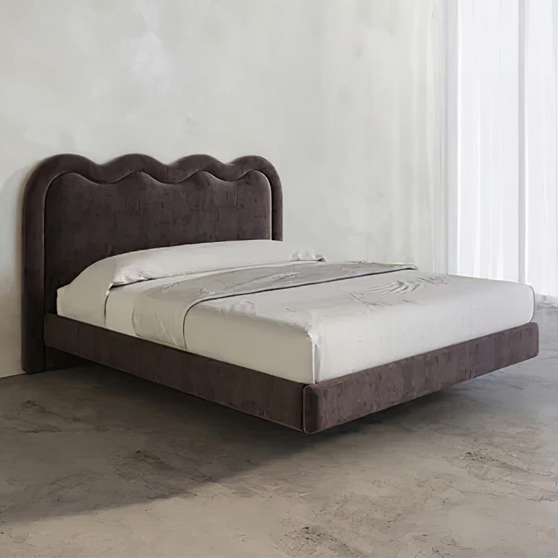 Degas德加中古风布艺床复古极简小波浪涟漪双人软包大床主卧