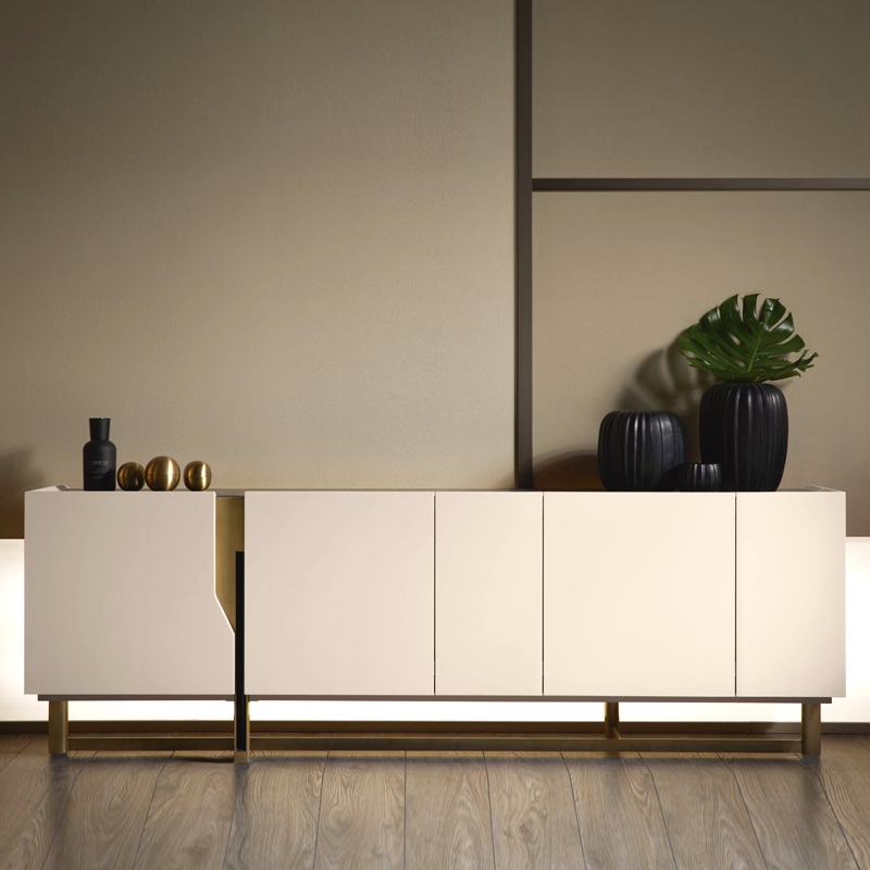 轻奢岩板餐边柜一体靠墙客厅家用