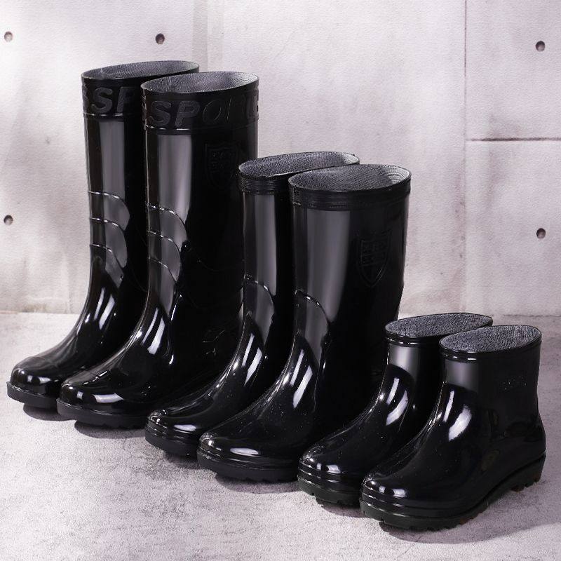 加厚水靴高筒男款劳保水鞋钓鱼胶鞋加绒中筒长筒雨鞋雨靴防滑耐磨