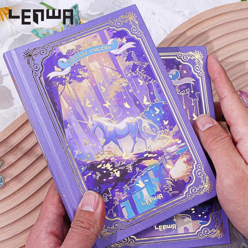 联华独角兽烫金文艺笔记本子手帐本可爱彩页插画小清新简约手账本