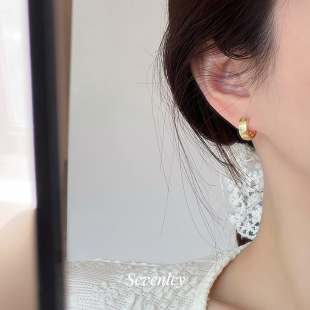 新品 高品复古老钱布布耳扣拉丝八芒星高级感 中古星芒