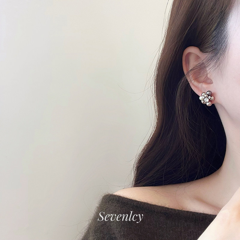 新品【咖紫烟花】高品质轻奢~925银针小众珍珠耳钉耳环女,饰品/流行首饰/时尚饰品新,耳钉,淘宝优惠券,粉丝福利购,淘宝优惠卷