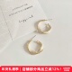七与 云图白 复古高级感耳圈珠光白流沙小众设计百搭大气圆形耳环