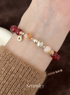 新品【福来运转】轻奢显白红色串珠葫芦手串手链秋冬配饰