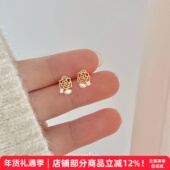 小香耳环高版 七与 花绘 本精致优雅高级玫瑰山茶花珍珠银针耳钉女