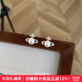 爆款 七与 小土星 耳钉精致小巧土星轻奢高级感优雅气质珍珠耳环女