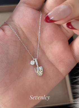 新品【金银铲铲】高品质925银爆闪招米项链锁骨链新年送礼