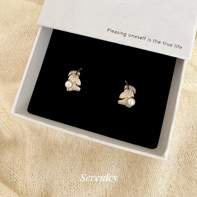 新品【天使之翼】高奢爆闪满钻羽毛925银针珍珠耳钉贵气,饰品/流行首饰/时尚饰品新,耳钉,淘宝优惠券,粉丝福利购,淘宝优惠卷