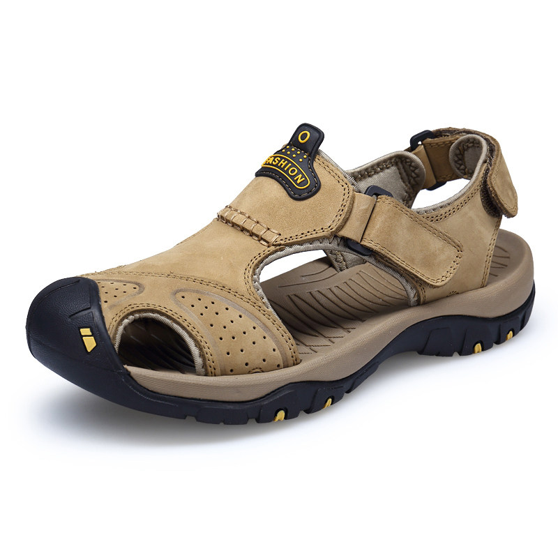 CLEARANCE HANDLING BROKEN CODE PAUL CAMEL SUMMER BREATHABLE BAOTOU LEATHER BEACH SHOES WATERPROOF OUTDOOR SANDALS MENS SHOES