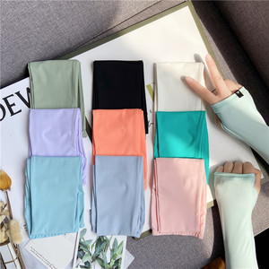 纯色冰袖防晒袖子手袖袖套冰丝宽松夏季时尚百搭女士护臂套手臂