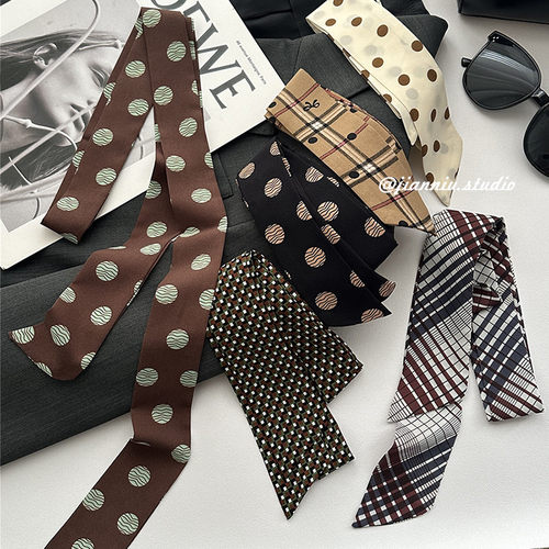 2026春夏新款细窄长条小丝巾