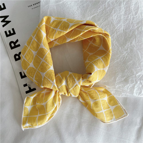 印花春夏季百搭简约棉方巾