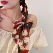 故宫山楂红复古法式 女扎头发飘带编发长条 春夏蝴蝶结丝巾发带韩版