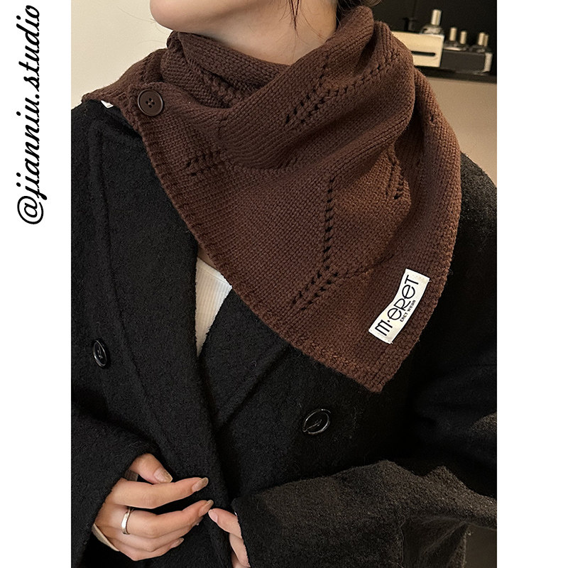 含羊毛纯色针织镂空纽扣菱格围巾女2025秋冬学生百搭加厚保暖围脖,服饰配件/皮带/帽子/围巾,围巾/丝巾/披肩,淘宝优惠券,粉丝福利购,淘宝优惠卷