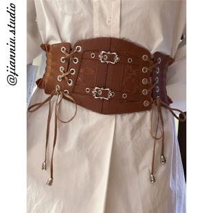 高级感配衬衫 欧美复古时尚 束腰腰带 ins风绑带腰封女2026新款 韩版