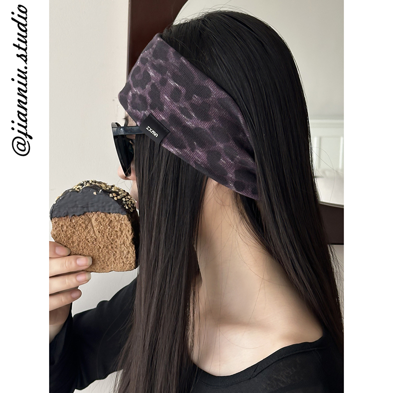 韩版东大门扎染宽边发带吸汗头巾