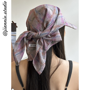 2025新款时髦复古晕染头巾帽女夏季个性百搭绑带鸭舌帽遮阳棒球帽