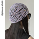 手工编织亮片镂空网帽女日系时髦复古百搭包头帽显脸小针织套头帽