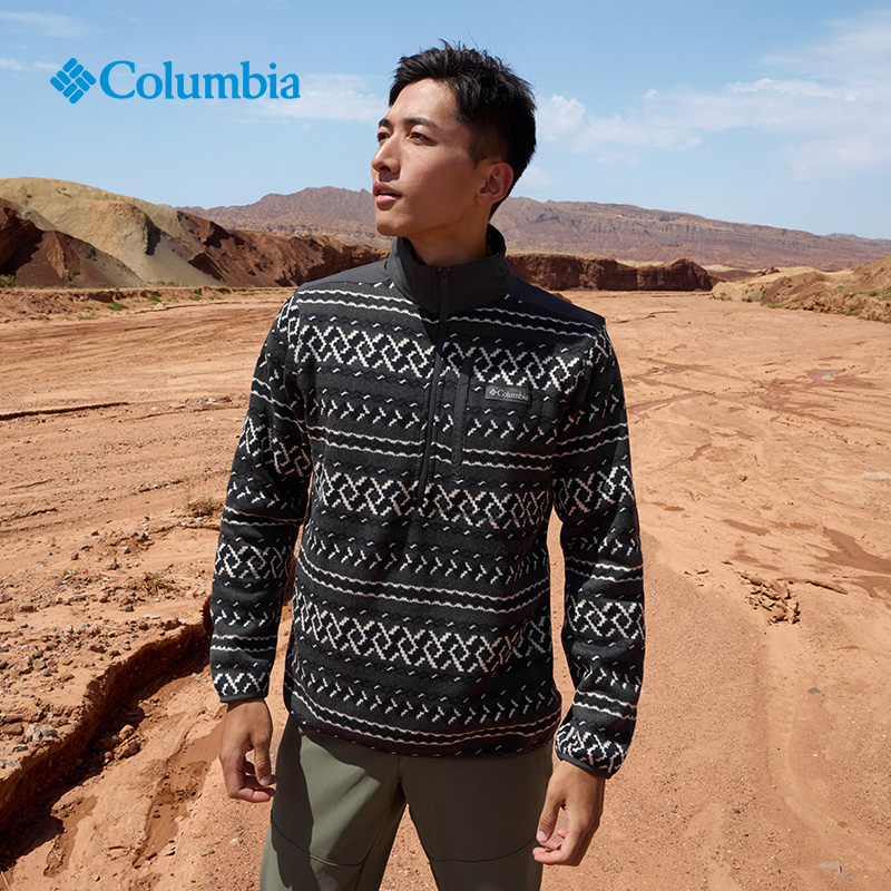 哥伦比亚时尚印花保暖抓绒衣外套