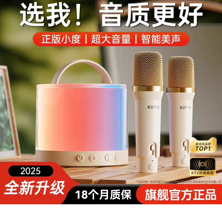 金运蓝牙音箱家用k歌音响话筒一体麦克风家庭ktv套装无线唱歌儿童